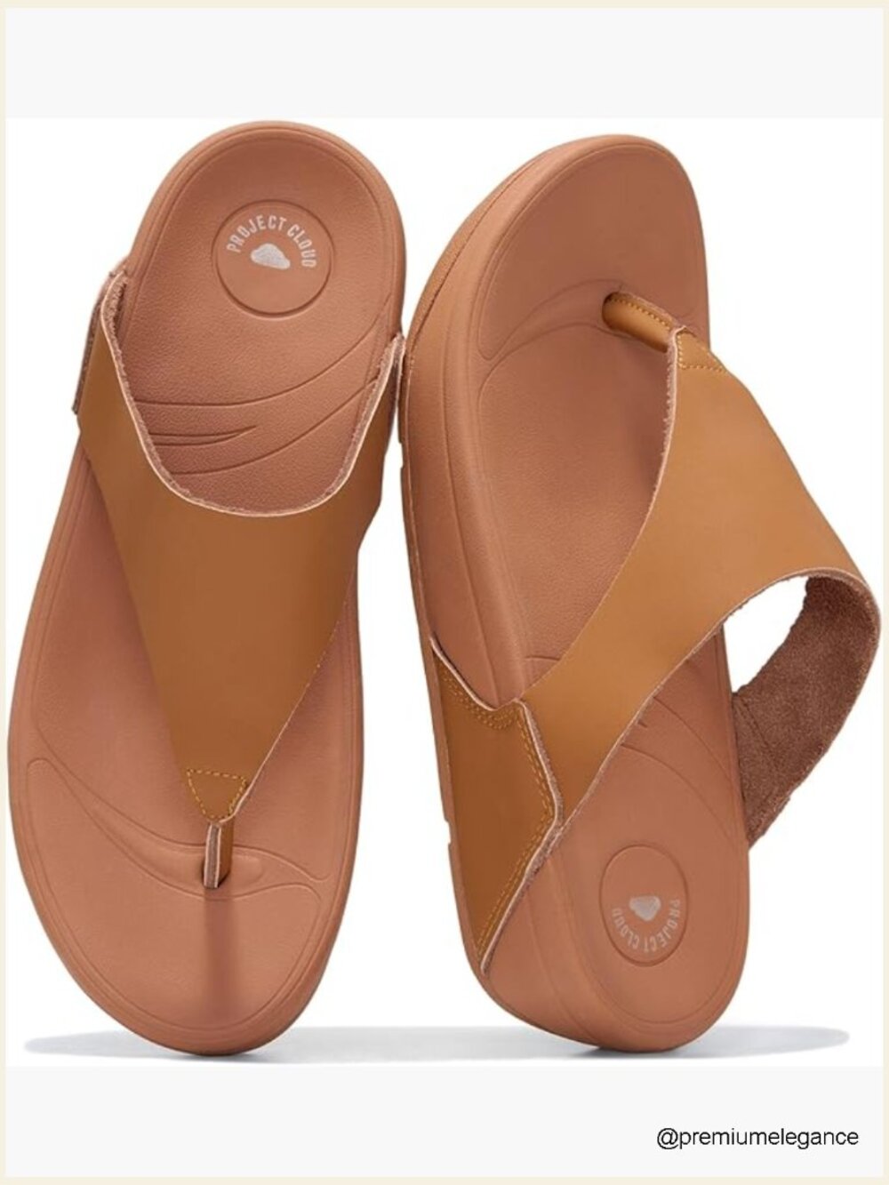 Genuine Leather Thong Sandals with Arch Support & Non-Slip Outsole